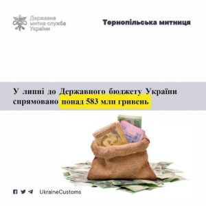 Тернопільська митниця: для підтримки економіки країни спрямовано