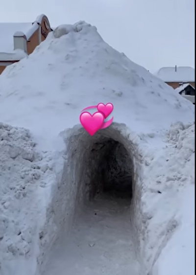 На Тернопільщині з’явився сніговий тунель для закоханих (відео)