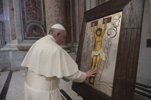 Папа Франциск благословив копію чудотворної ікони з Тернопільщини