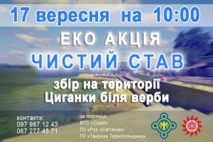 Тих, хто любить місто, запрошують прибрати тернопільський став