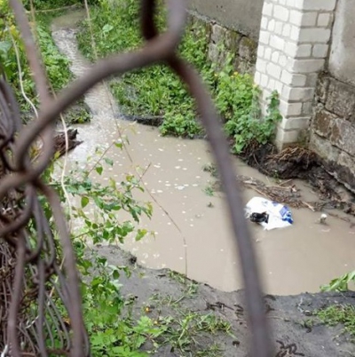 У місті на Тернопільщині стічні води підтоплюють житлові будинки та городи (фото)