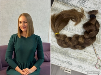 Майже 7 тисяч за косу: збаражчанка Іванна Гриців обрізала довжелезне волосся, щоб допомогти ЗСУ