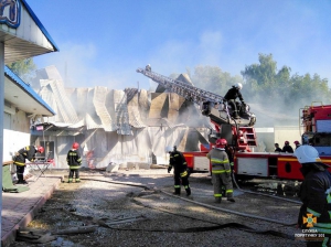 Неподалік Тернополя спалахнула пожежа на складі з олією (фото)