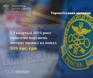 Порушень митних правил на понад 308 тис. гривень виявили на Тернопільщині