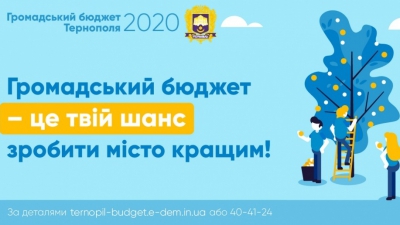 На участь у «Громадському бюджеті 2020» Тернопільської міської територіальної громади вже подали 91 проєкт