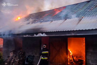 Сьогодні на Тернопільщині горіла господарська будівля