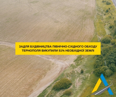 Задля будівництва Північно-східного обходу Тернополя викупили 51% необхідної землі