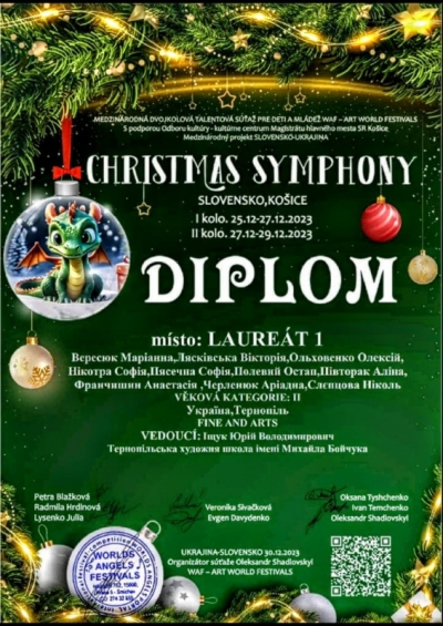 Тернополяни здобули перемогу на міжнародному мистецькому конкурсі &quot;CHRISTMAS SYMPHONY&quot;