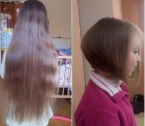 Маленька тернополянка обрізала своє волосся заради онкохворих діток