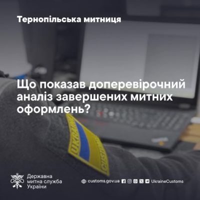 Що показав доперевірочний аналіз завершених митних оформлень на Тернопільщині?