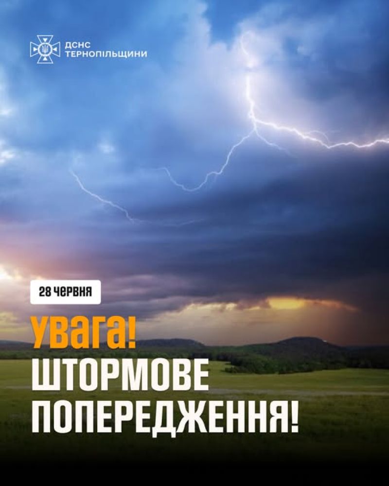 Штормове попередження на Тернопільщині