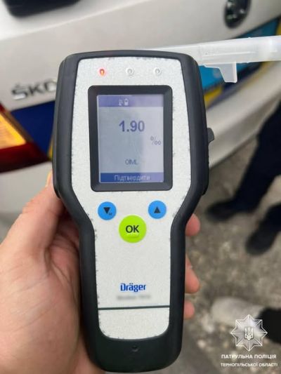 У Тернополі за вихідні поліцейські виявили шістьох водіїв, котрі п&#039;яними сіли за кермо