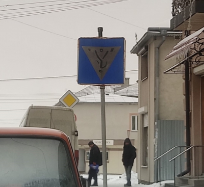 На Тернопільщині люди помітили курйозний дорожній знак (фотофакт)