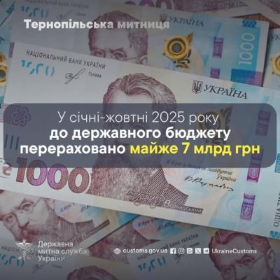 7 мільярдів гривень – внесок Тернопільської митниці до державного бюджету