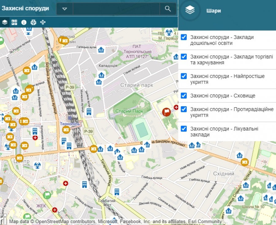 На інтерактивну карту захисних споруд Тернополя нанесли додаткові укриття