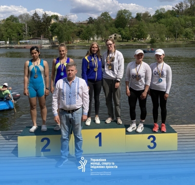 Тернопільська спортсменка здобула три «золота» на чемпіонаті України з марафону з веслування на байдарках і каное
