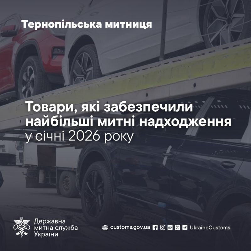 Легкові автомобілі - лідери за митними надходженнями на Тернопіллі