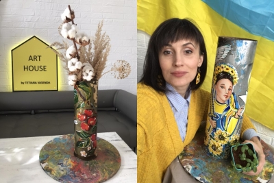 Лелеки на тубусі зі снарядів: тернопільська художниця перетворює гільзи на артоб’єкти