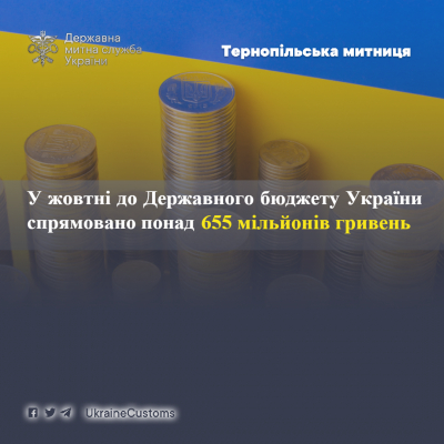 Щоденно Тернопільська митниця поповнювала державну скарбницю на 28 млн гривень