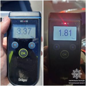У Тернополі за минулі вихідні виявили шістьох п&#039;яних водіїв