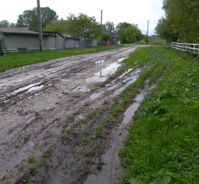 У селі на Тернопільщині замість дороги – непрохідне болото
