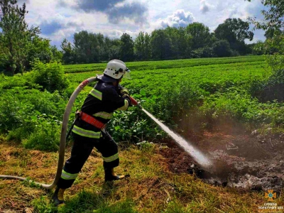 На Тернопільщині рятувальники гасили пожежу торфу