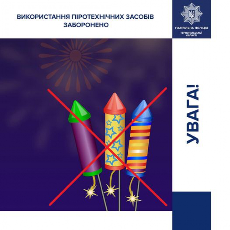 Тернополянам нагадують про заборону використання піротехніки у місті