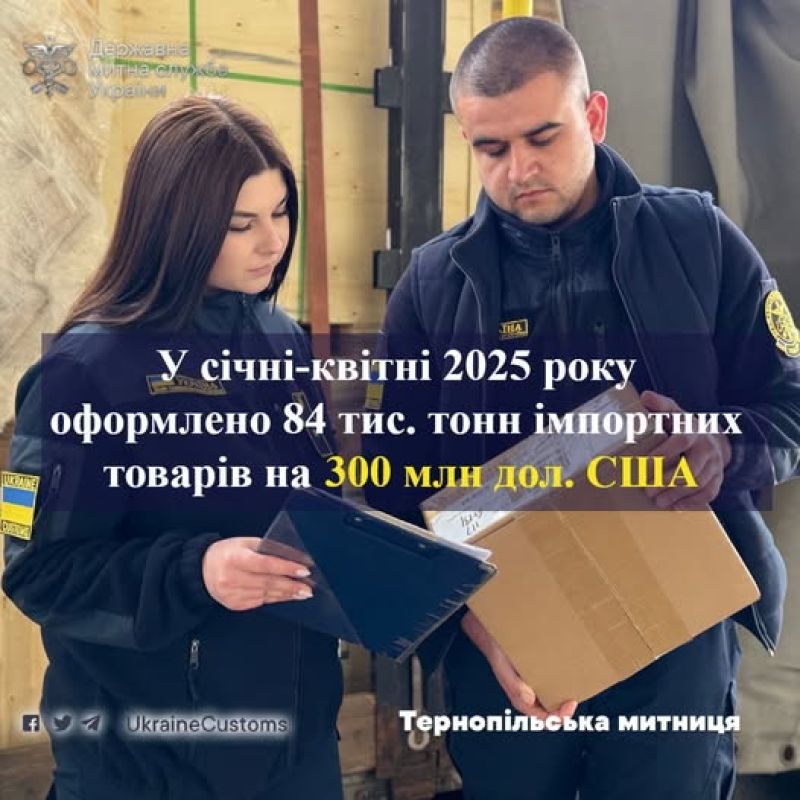 На Тернопільщині оформлено імпортних товарів на 300 млн дол. США