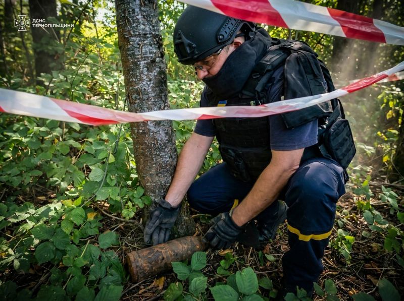 На Тернопільщині у полі знайшли та знищили артилерійський снаряд часів Другої світової війни