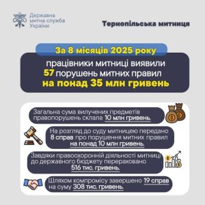 Порушень митних правил на понад 35 мільйонів гривень виявили на Тернопільщині
