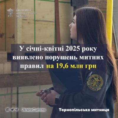 На Тернопільщині виявлено порушень митних правил на 19,6 млн грн