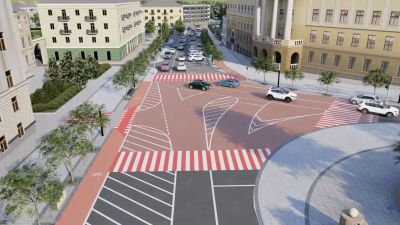 У Тернополі створюють новий безбарʼєрний простір по вулиці Грушевського з висадкою нових дерев