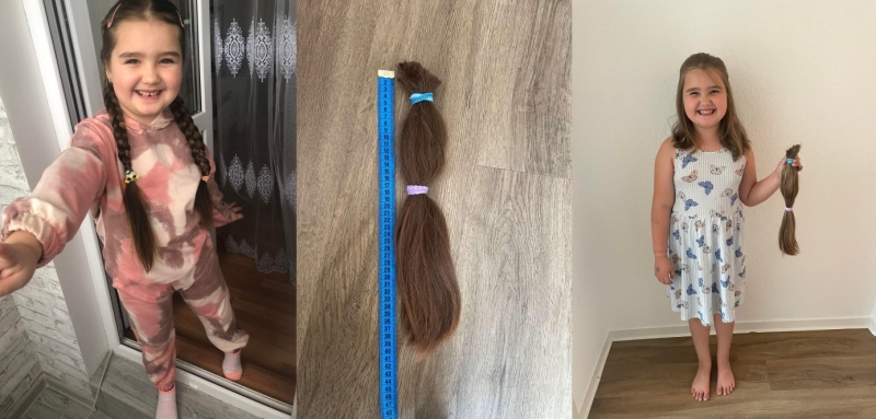 «Хочу, щоб Україна виграла»: 6-річна чортків’янка вперше в житті відрізала волосся, аби допомогти ЗСУ