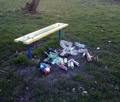 У парку на Тернопільщині – десятки пляшок (фотофакт)