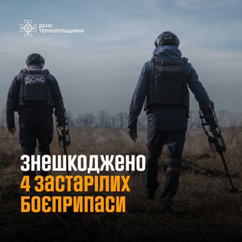 На Теропільщині знешкодили чотири артснаряди