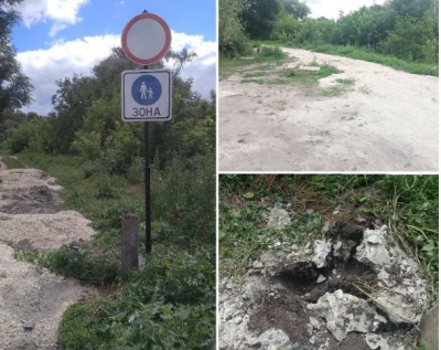 Біля ставу на Тернопільщині викрали дорожній знак