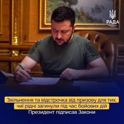 Президент підписав закон, щодо відстрочки для родичів воїнів, які зникли без безвісти