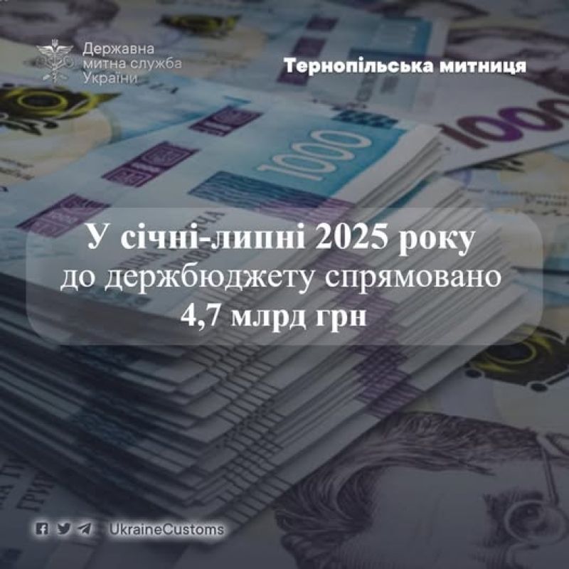 Тернопільська митниця: надходження до держбюджету сягнули майже 5 млрд гривень