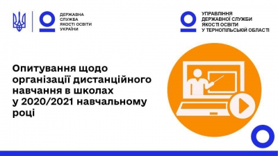 Жителі Тернопільщини можуть пройти анонімне онлайн-опитування щодо дистанційного навчання